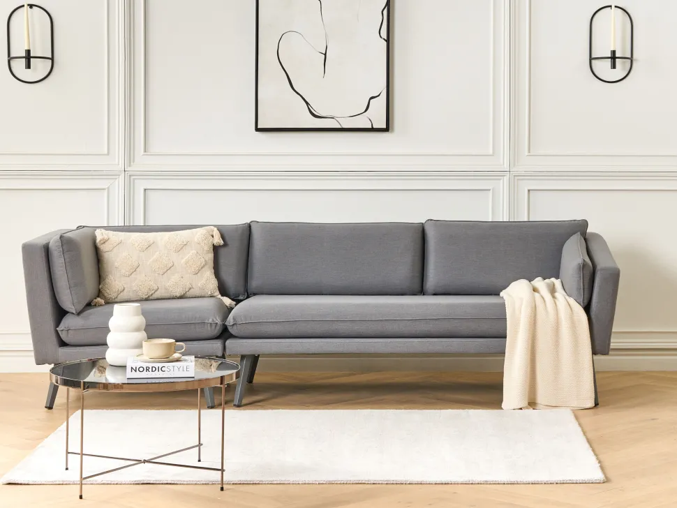 Sofa De Jardim Modular 3 Lugares Versao A Esquerda Cinzento Loretello