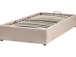 Sommier De Solteiro Com Arrumação Em Tecido Creme 90 X 200 Cm Dinan