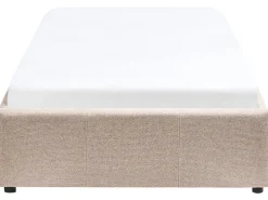 Sommier De Solteiro Com Arrumação Em Tecido Creme 90 X 200 Cm Dinan