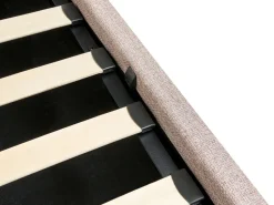 Sommier De Solteiro Com Arrumação Em Tecido Creme 90 X 200 Cm Dinan