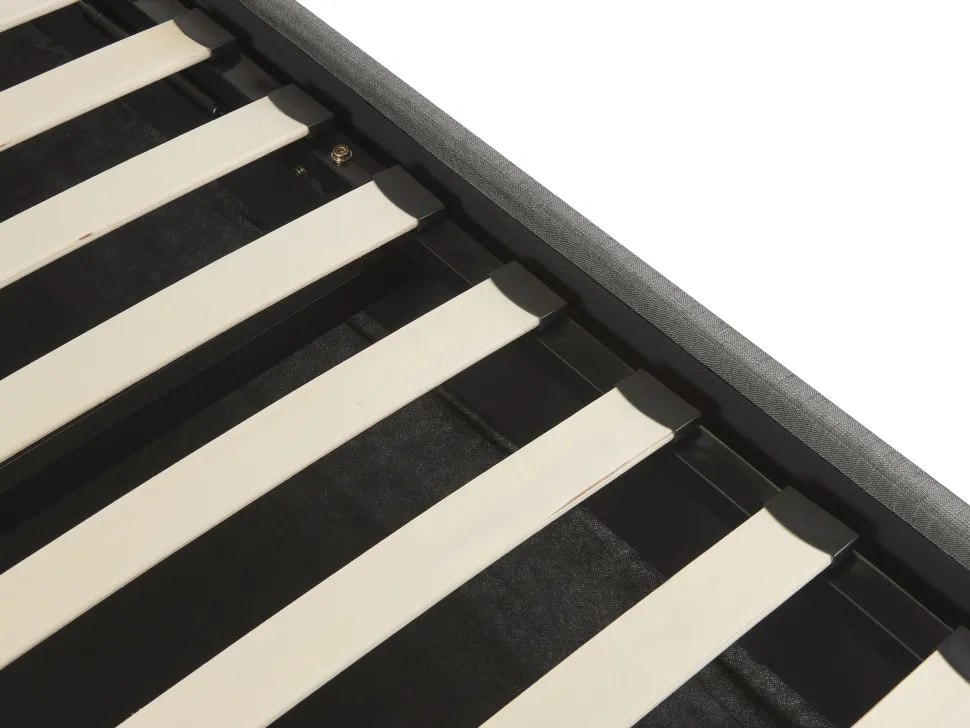 Sommier De Solteiro Com Arrumação Em Tecido Cinzento Escuro 90 X 200 Cm Dinan