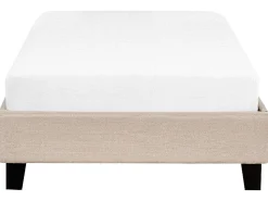 Sommier De Solteiro Em Tecido Creme 90 X 200 Cm Roanne