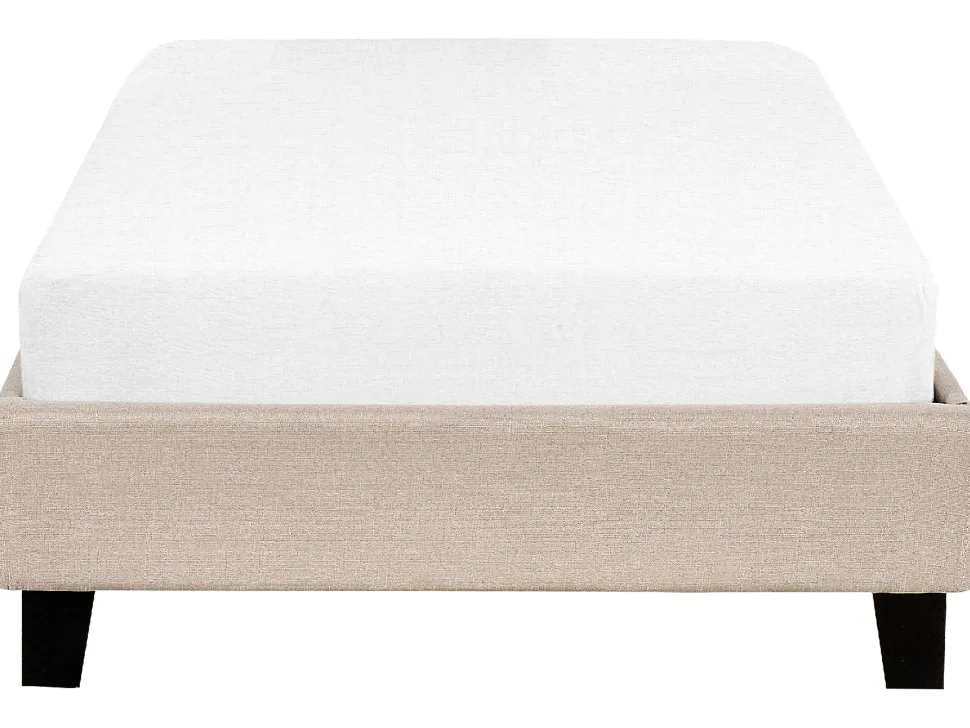 Sommier De Solteiro Em Tecido Creme 90 X 200 Cm Roanne