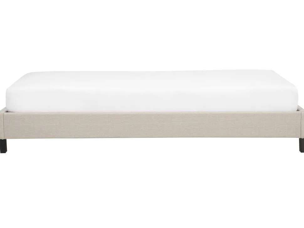 Sommier De Solteiro Em Tecido Creme 90 X 200 Cm Roanne