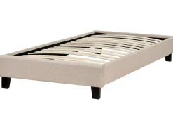 Sommier De Solteiro Em Tecido Creme 90 X 200 Cm Roanne