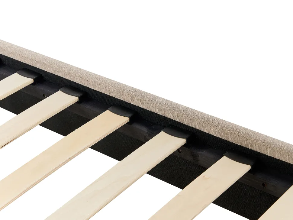 Sommier De Solteiro Em Tecido Creme 90 X 200 Cm Roanne