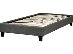 Sommier De Solteiro Em Tecido Cinzento 90 X 200 Cm Roanne