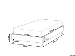 Sommier De Solteiro Em Tecido Cinzento 90 X 200 Cm Roanne