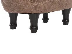 Tamborete Animal Em Pele Sintetica Castanha Horse