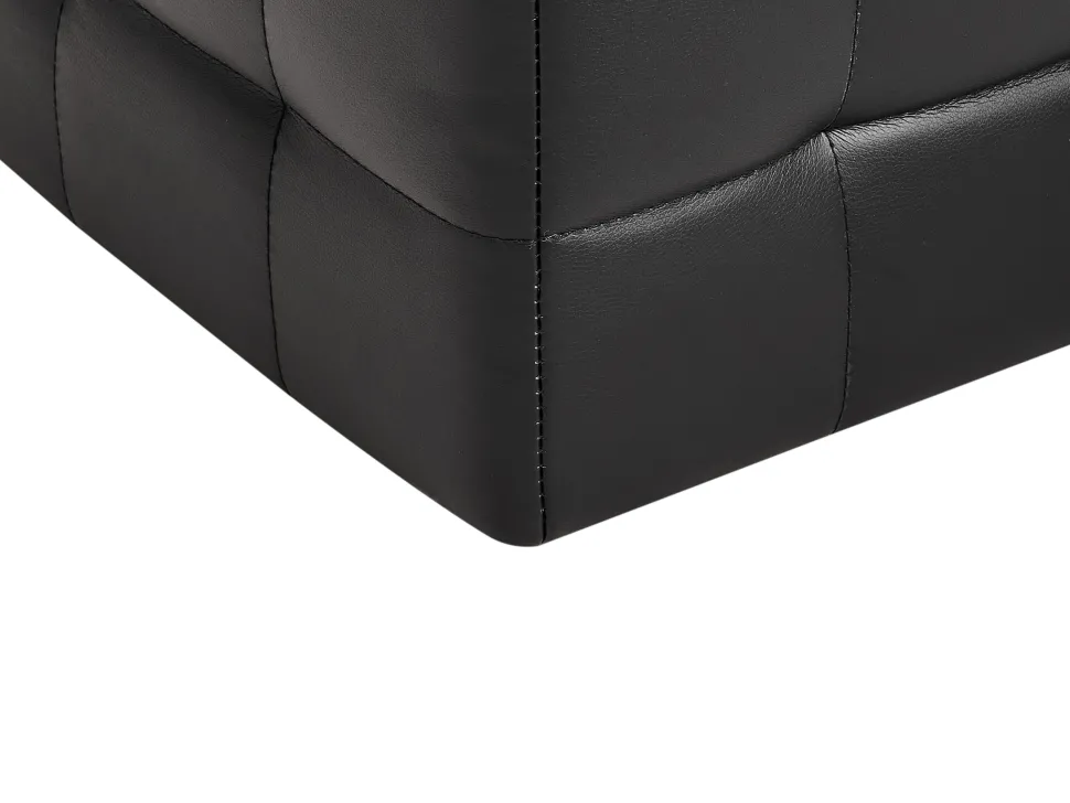 Tamborete Com Arrumação Em Pele Sintetica Preta 72 X 42 Cm Michigan