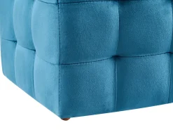 Tamborete Com Arrumação Em Veludo Azul Escuro 72 X 42 Cm Michigan