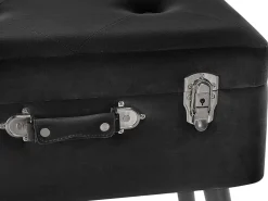 Tamborete Com Arrumação Em Veludo Preto Mallard