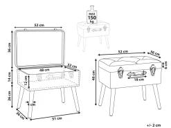Tamborete Com Arrumação Em Veludo Preto Mallard