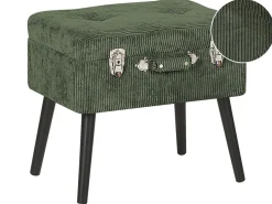 Tamborete Com Arrumação Em Bombazine Verde Mallard