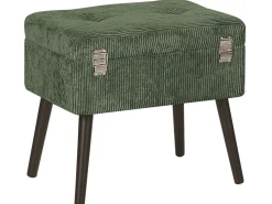 Tamborete Com Arrumação Em Bombazine Verde Mallard