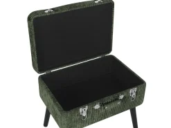 Tamborete Com Arrumação Em Bombazine Verde Mallard