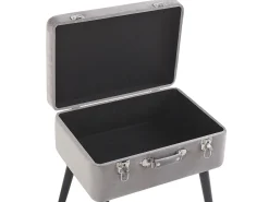 Tamborete Com Arrumação Em Veludo Cinzento Mallard