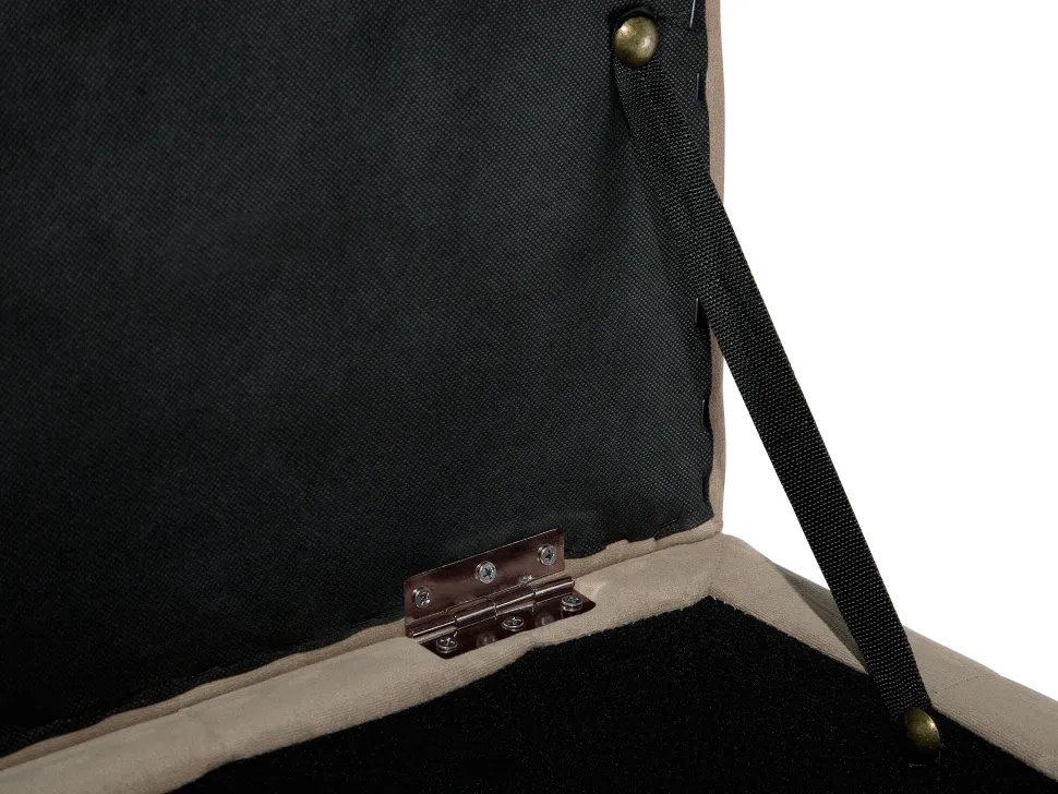 Tamborete Com Arrumação Em Veludo Castanho Claro 72 X 42 Cm Michigan