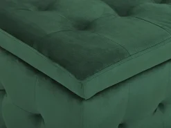 Tamborete Com Arrumação Em Veludo Verde Escuro 72 X 42 Cm Michigan