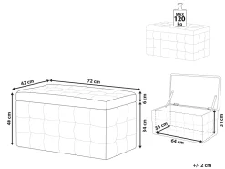Tamborete Com Arrumação Em Veludo Verde Escuro 72 X 42 Cm Michigan