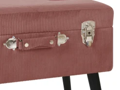 Tamborete Com Arrumação Em Bombazine Rosa Mallard