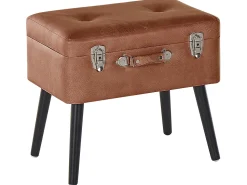 Tamborete Com Arrumação Em Pele Sintetica Castanho Mallard