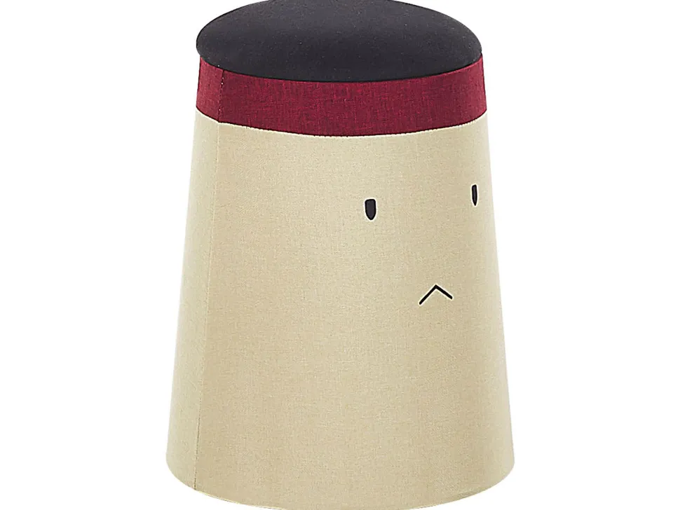 Tamborete Creme Com Arrumação Samurai