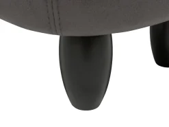 Tamborete Em Pele Sintetica Cinzenta Escura Com Arrumação Elephant