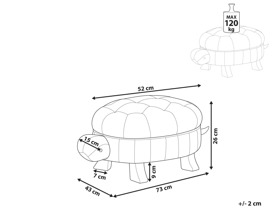 Tamborete Em Pele Sintetica Verde Escuro Turtle