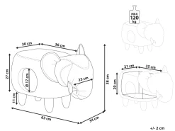 Tamborete Em Pele Sintetica Cinzenta Clara Com Arrumação Jumbo