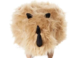 Tamborete Em Pele Sintetica Cor De Areia Woolly