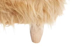 Tamborete Em Pele Sintetica Cor De Areia Woolly
