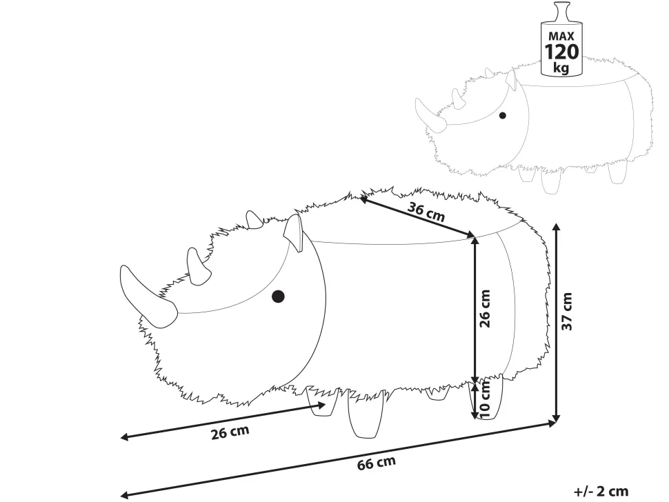 Tamborete Em Pele Sintetica Cor De Areia Woolly