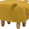 Tamborete Em Tecido Amarelo Piggy