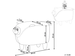 Tamborete Em Tecido Amarelo Piggy