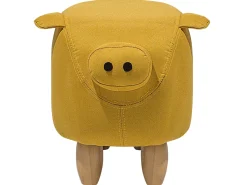 Tamborete Em Tecido Amarelo Piggy