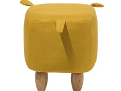 Tamborete Em Tecido Amarelo Piggy