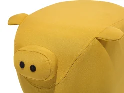 Tamborete Em Tecido Amarelo Piggy