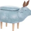Tamborete Em Tecido Azul Claro Com Arrumação Reindeer