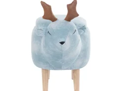 Tamborete Em Tecido Azul Claro Com Arrumação Reindeer