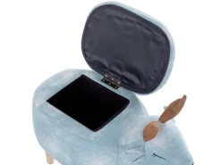 Tamborete Em Tecido Azul Claro Com Arrumação Reindeer