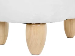 Tamborete Em Tecido Branco Com Arrumação Bear