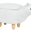 Tamborete Em Tecido Branco Com Arrumação Alpaca