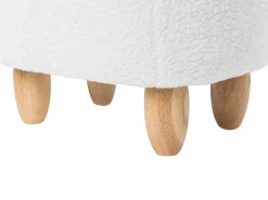 Tamborete Em Tecido Branco Com Arrumação Alpaca