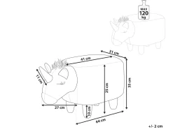 Tamborete Em Tecido Branco Unicorn