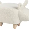 Tamborete Em Tecido Branco Bunny