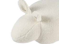 Tamborete Em Tecido Branco Bunny
