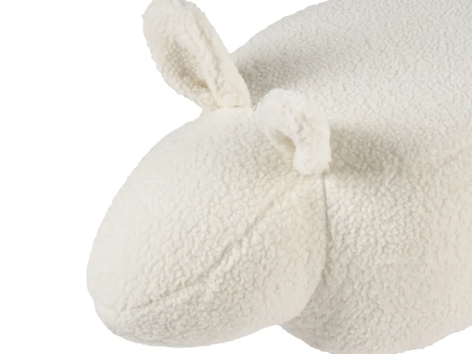 Tamborete Em Tecido Branco Bunny