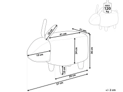 Tamborete Em Tecido Branco Bunny