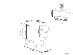 Tamborete Em Tecido Castanho Com Arrumação Sheep